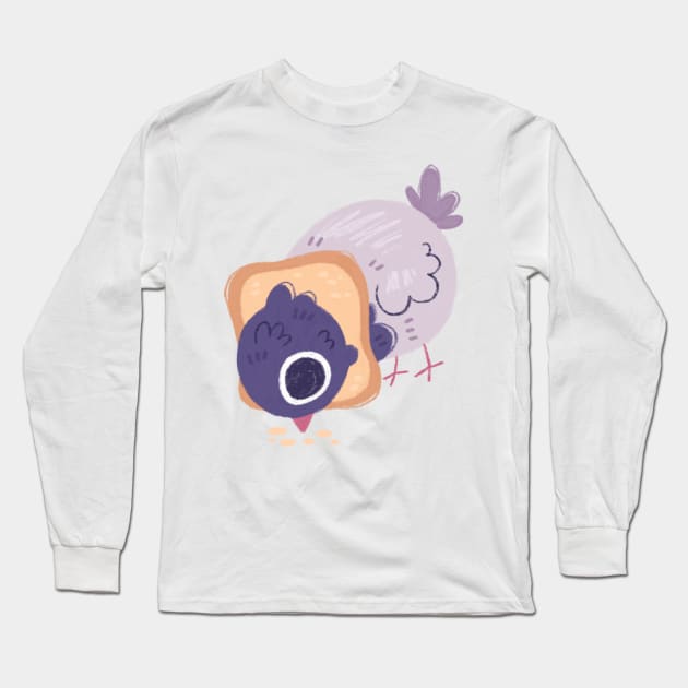 Bread Pigeon Long Sleeve T-Shirt by Niamh Smith Illustrations